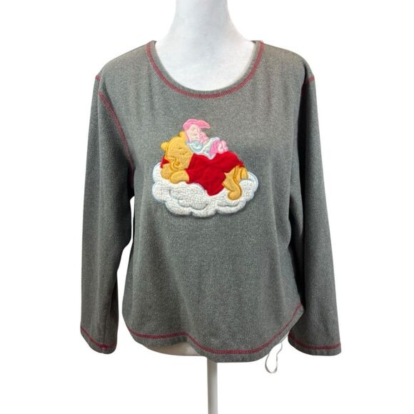 Ladies Y2K Disney Brand Pooh and Piglet Appliqué Fleece Top Size Large - Picture 1 of 11